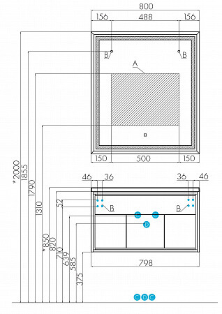 Акватон Уэльс 80 Тумба с раковиной подвесная 1A267901WA6A0