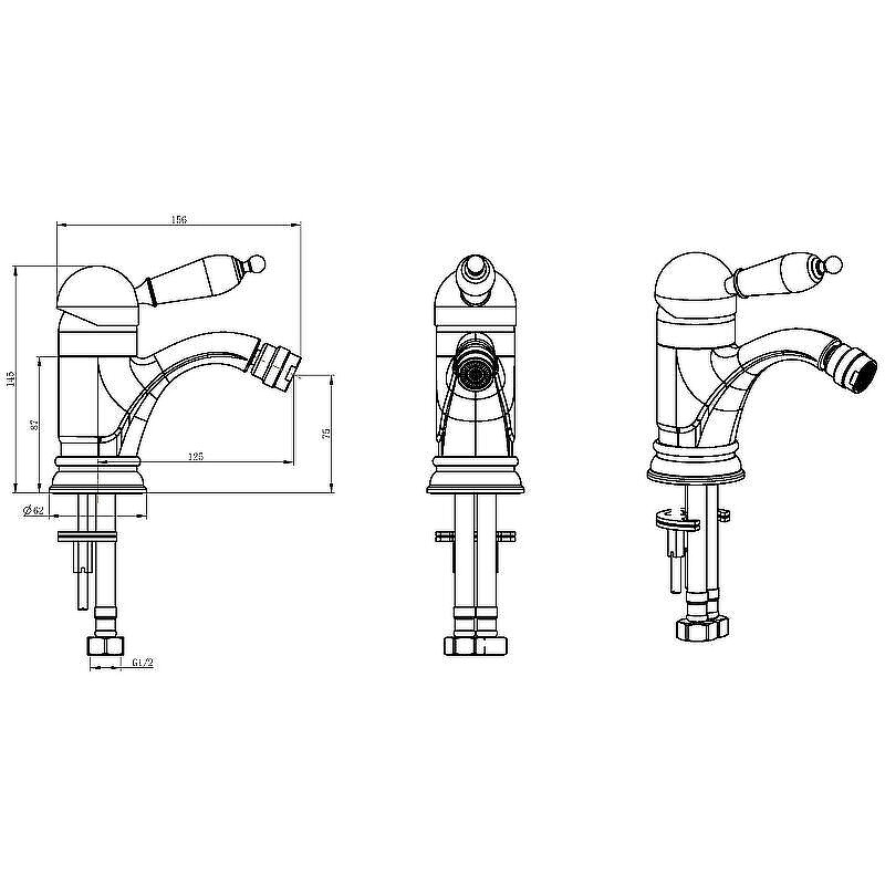 Смеситель для биде Boheme Imperiale Ripresa Золото с кристаллом Swarovski 326