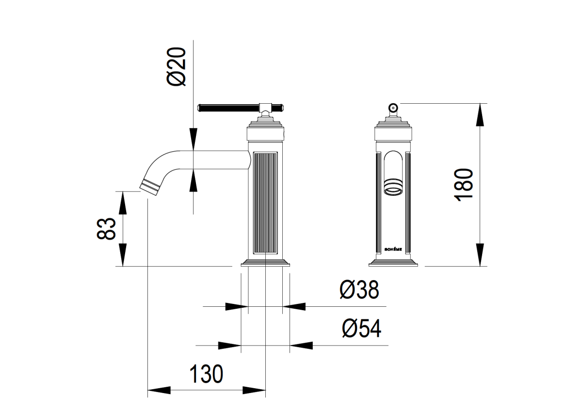 Смеситель для умывальника Boheme Eterna Chrome 171-CR