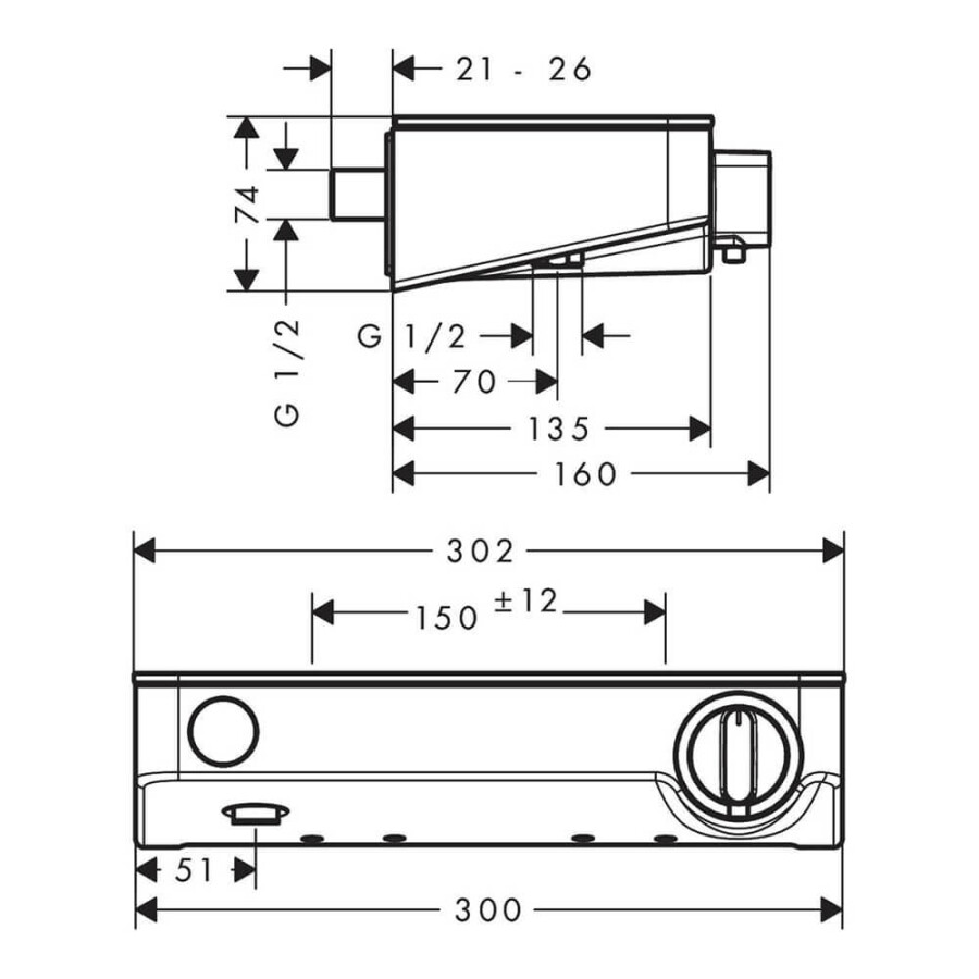 Hansgrohe Shower TabletSelect 300, BM, ½‘ Термостат для душа хром 13171000