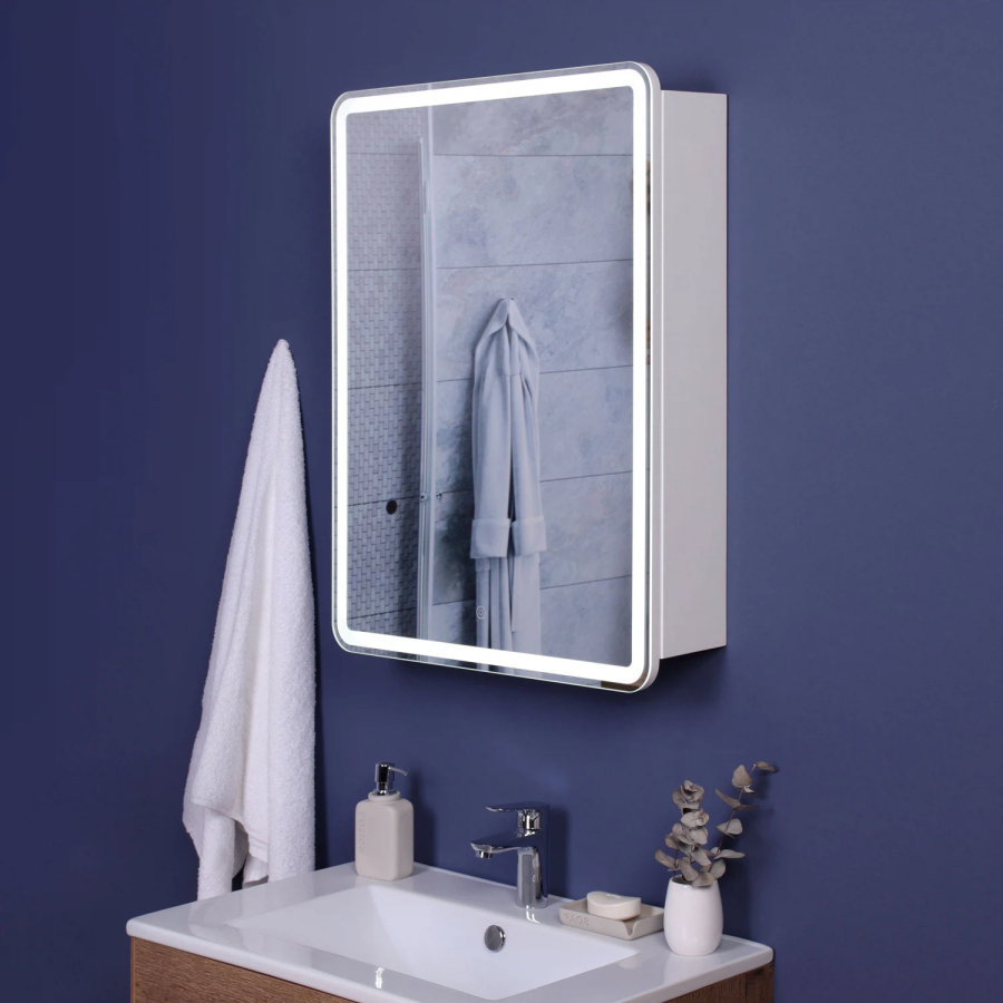 Итана Miro зеркальный шкаф с подсветкой 50 1С правый белый