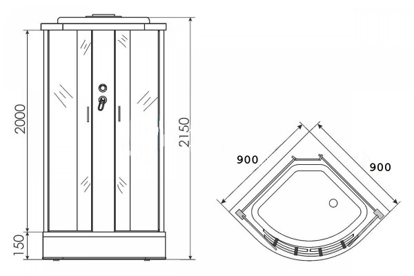 Erlit ER 3509P-C4 Душевой бокс 90*90*215