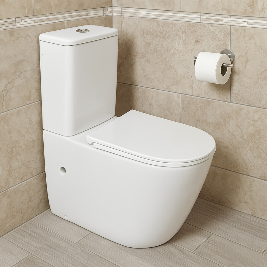 Унитаз-компакт Azario RIANO 355х620х790 напольный, безободковый, слив "Торнадо" с быстросъемным сиденьем "Микролифт" AZ-1307A