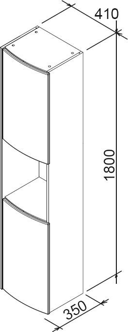 Пенал Ravak Rosa SB 1800x410x350 подвесной белый правый X000000927