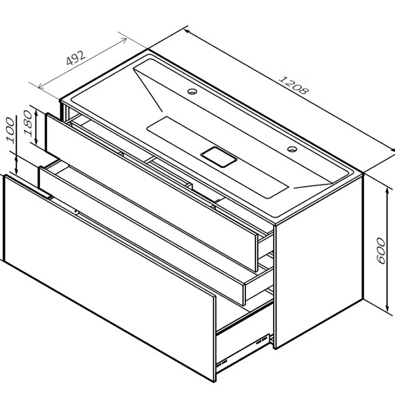 Am.Pm Inspire 2.0 тумба 120 серая под раковину M50AFHX1203EGM