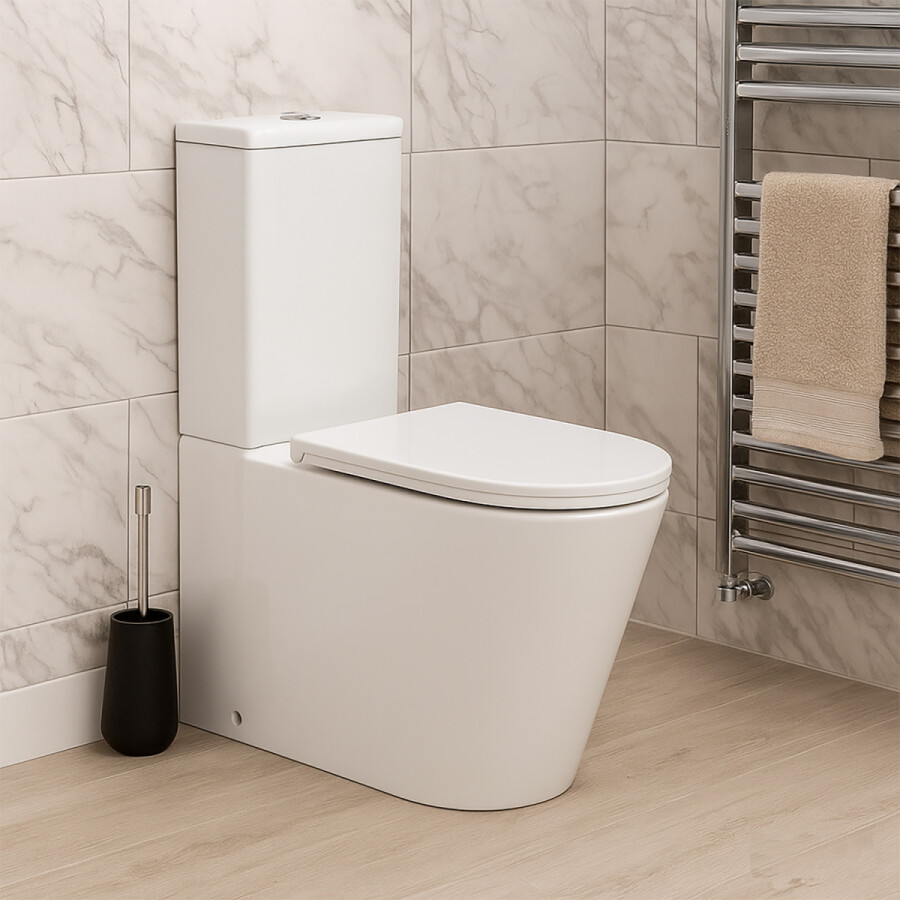 Унитаз-компакт Azario Margo 390х670х880 безободковый, слив Торнадо, с быстросъемным сиденьем микролифт AZ-2125-UQ1