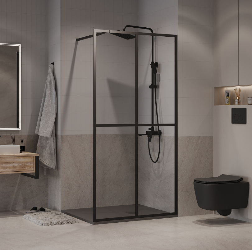 Душевая перегородка Niagara Nova NG-686-10BLACK (100х195)