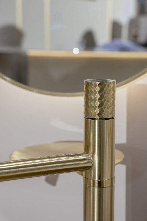 Смеситель для раковины напольный Boheme Stick ручка Diamond Matt Gold 120-MG