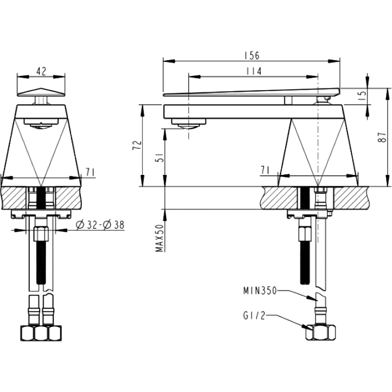 Bravat смеситель для раковины F218102G-ENG