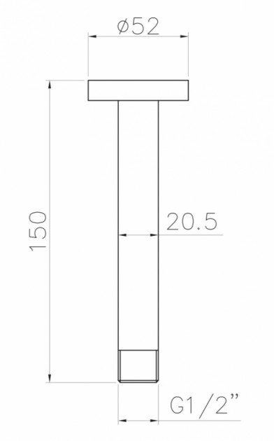 Imprese SH01-150 Держатель лейки подключение с потолка