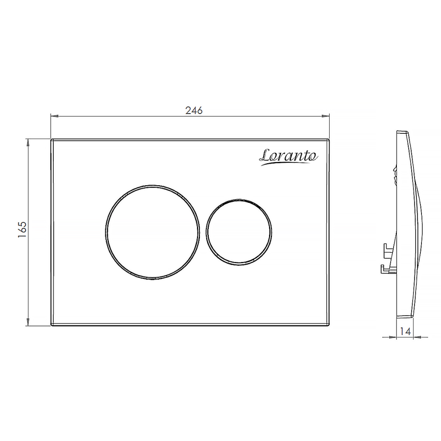 Кнопка смыва Loranto механическая, двойная, белый глянец 7310