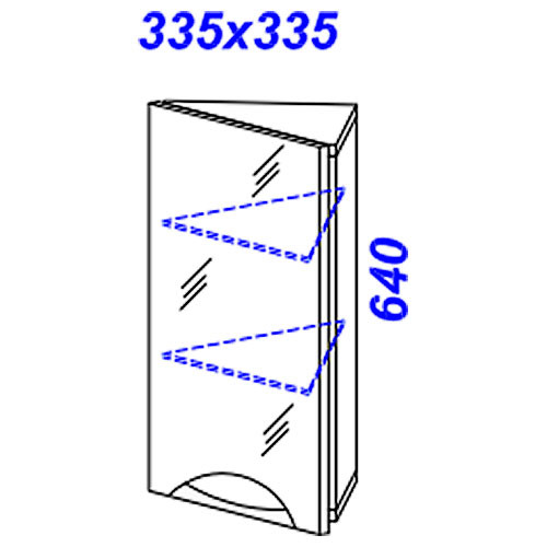 Aqwella Дельта 40 шкаф навесной угловой с зеркалом белый