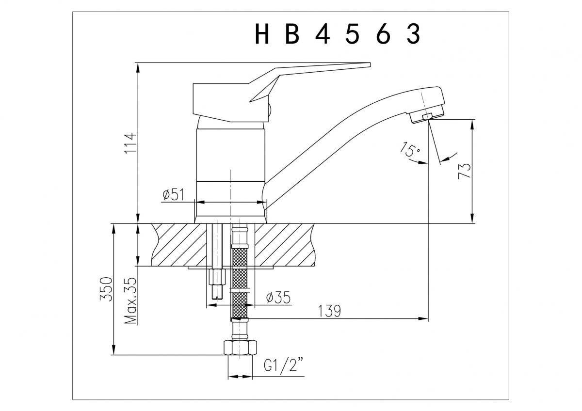 Haiba смеситель для кухни HB4537-2