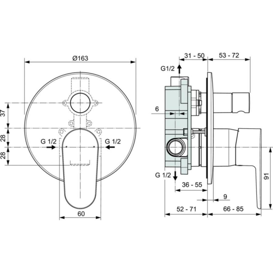 Ideal Standard Cerafine смеситель для душа A7193AA