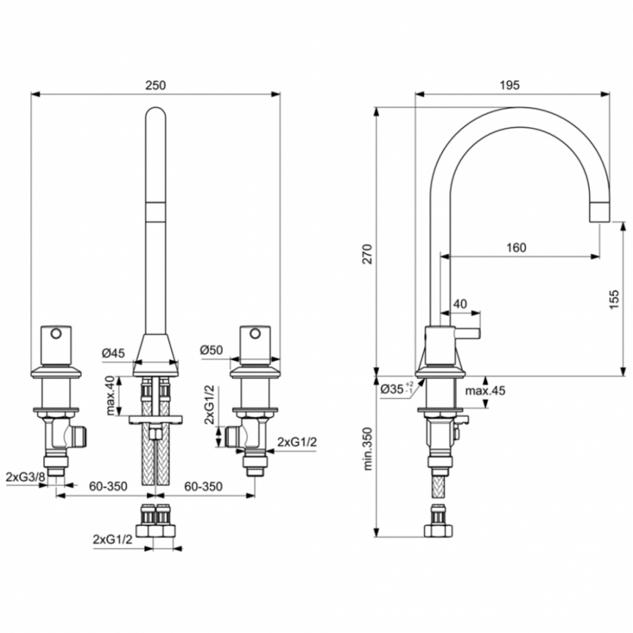 Ideal Standard Ceraline смеситель для раковины BC196AA