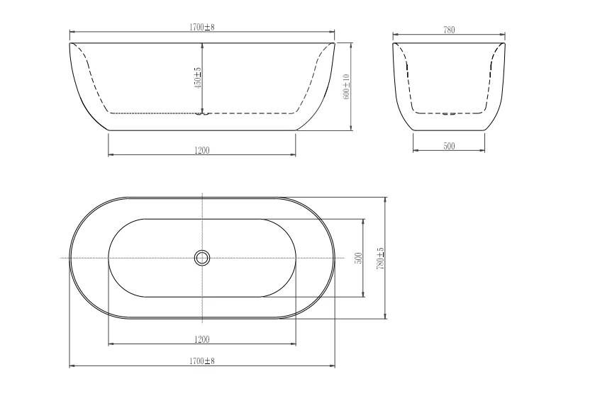 Aquatek Афина ванна акриловая 170х78 см отдельностоящая AQ-144778Bl