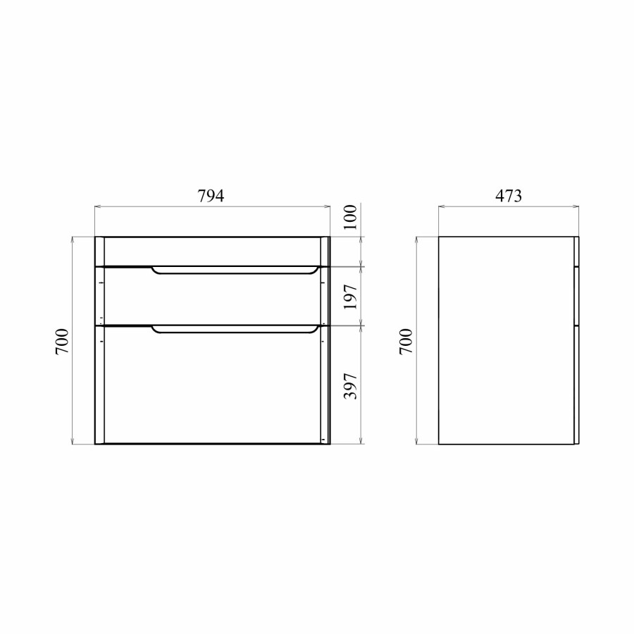 Mirsant Flat 80/2 тумба напольная УТ000099164