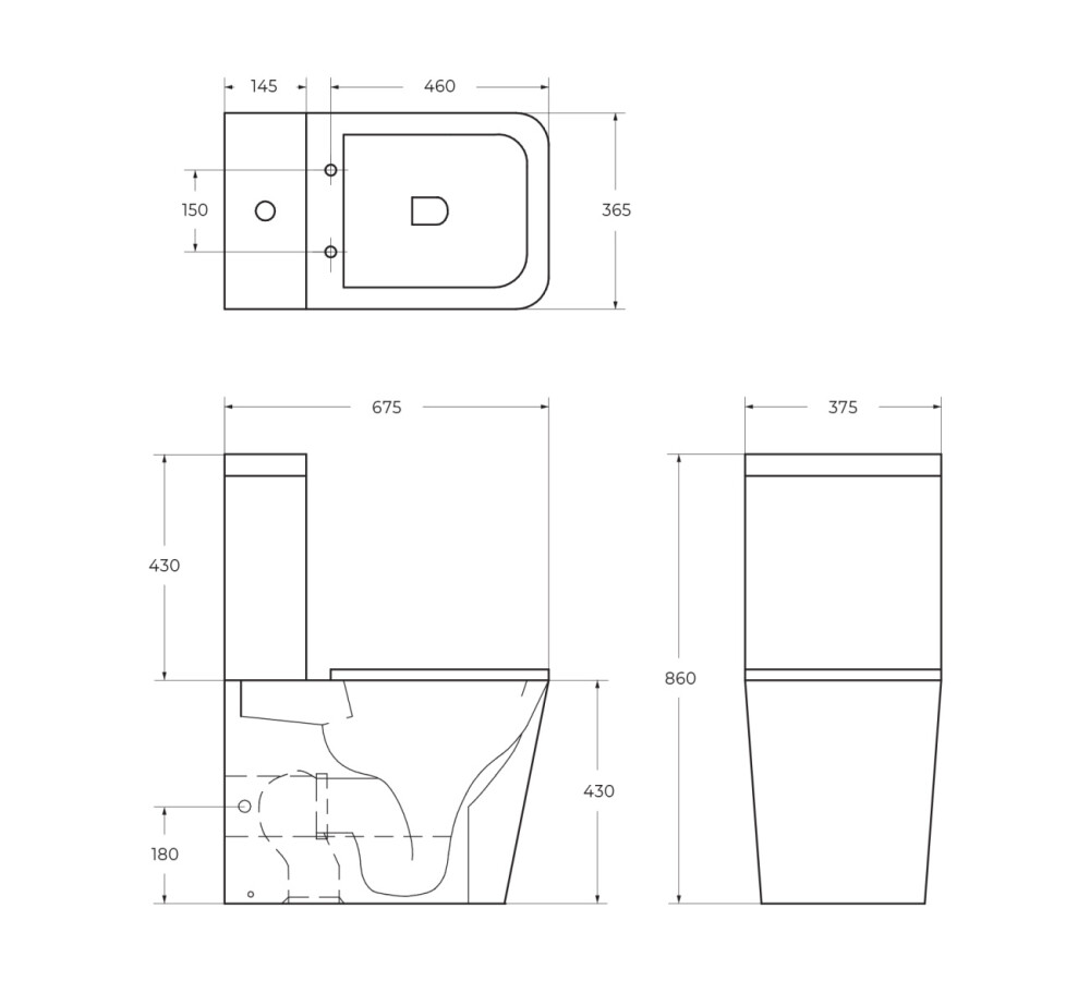 Унитаз-компакт безободковый с сиденьем BelBagno ARDENTE-R BB02093CPR/SC BB02093T