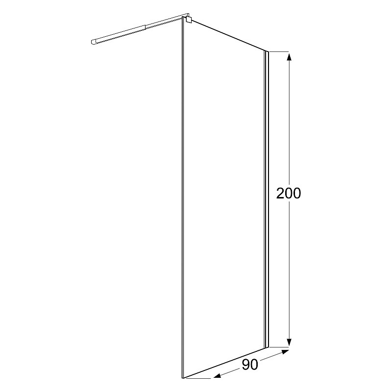 Душевая перегородка Loranto Walk-in CS-Z02G-90 профиль брашированное золото