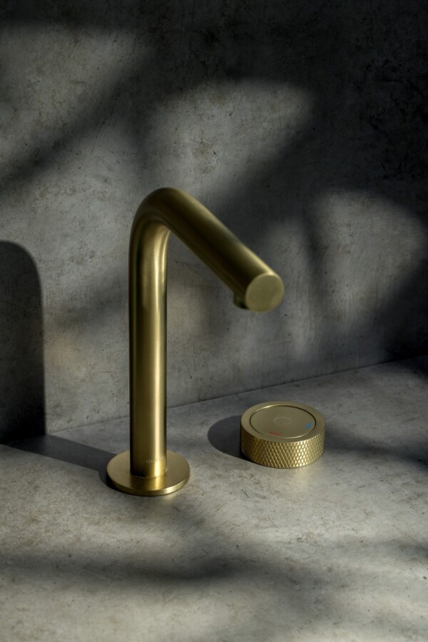 Смеситель автоматический для раковины на 2 отв. Boheme Tech Shine Matt Gold 158-MG