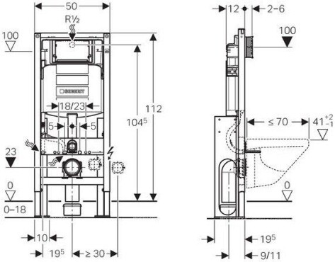 Geberit Duofix UP320 инсталляция для унитаза 111.380.00.5