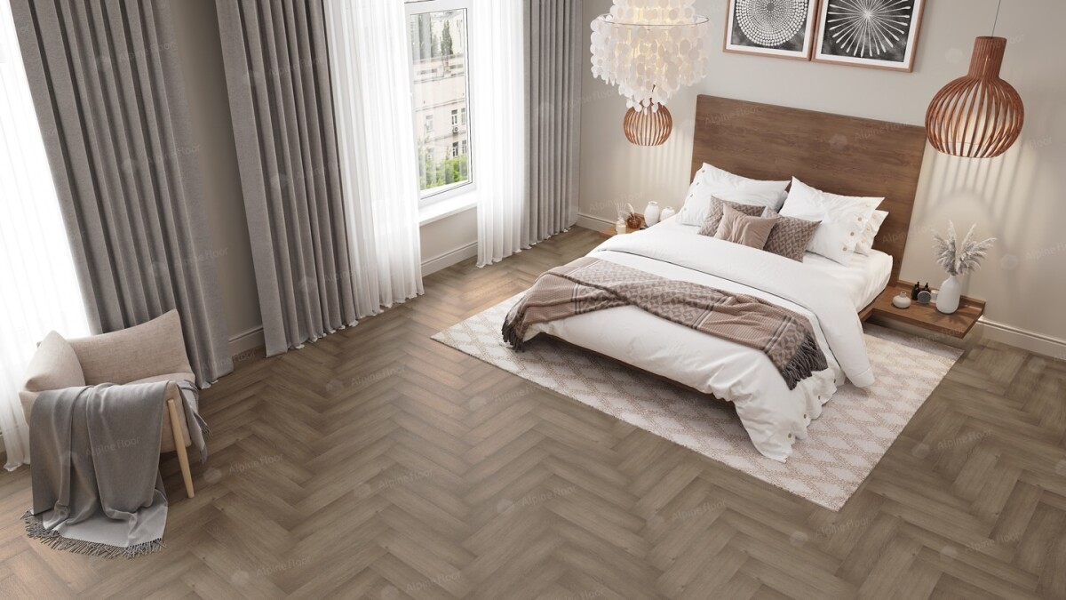 Alpine Floor Parquet Light SPC ламинат Дуб Насыщенный ECO 13-7AB 600 х 125 х 4мм