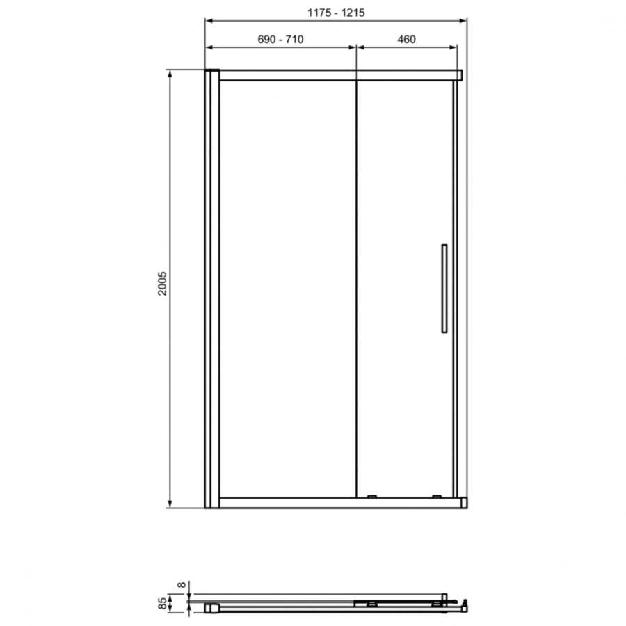 Ideal Standard I.Life душевая дверь 120 см T4859EO