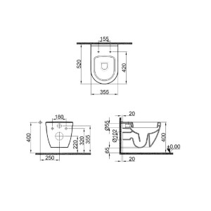 Инсталляция Grohe Rapid SL 38772001 с подвесным унитазом Kale Idea 2