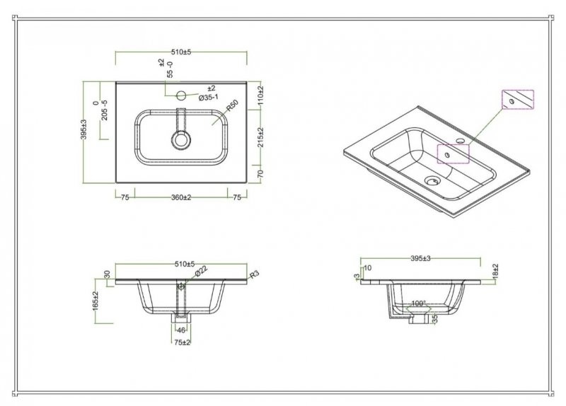 BelBagno KRAFT 39-500/390-2C-SO-BO тумба с раковиной подвесная