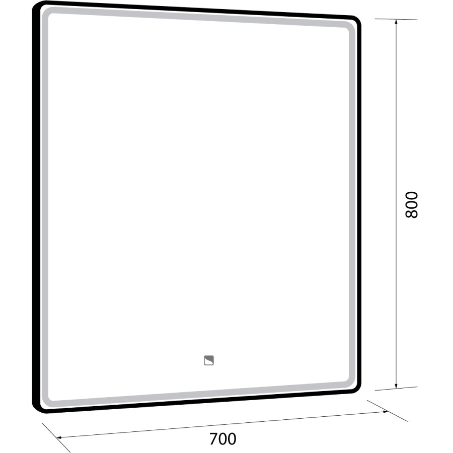 Dreja зеркало Point 70x80 см сенсорный выключатель, LED-подсветка 99.9028