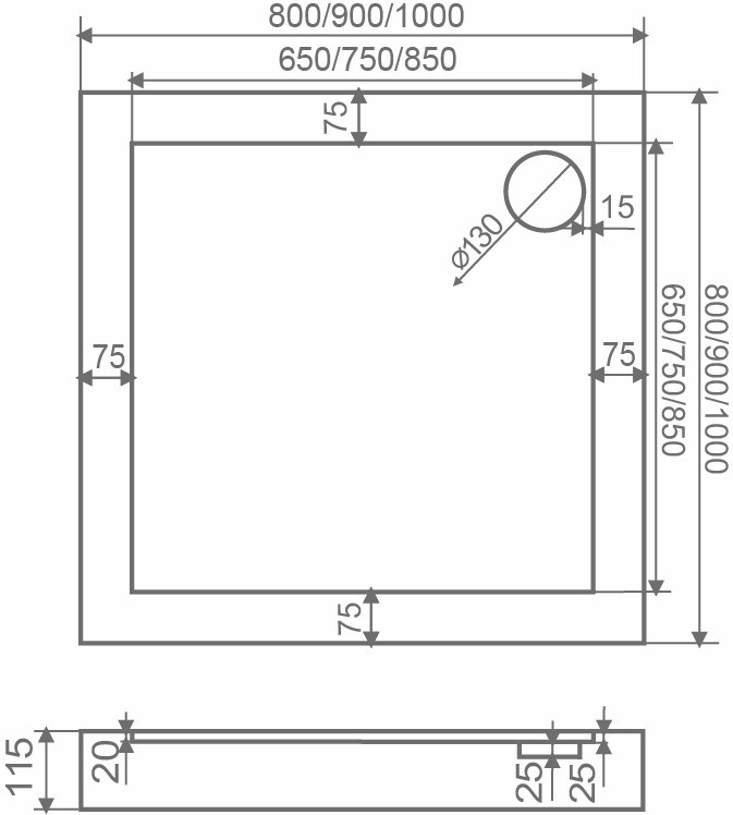 Акриловый поддон BAS GoodDoor Форум NEW 90х90 ПН00050