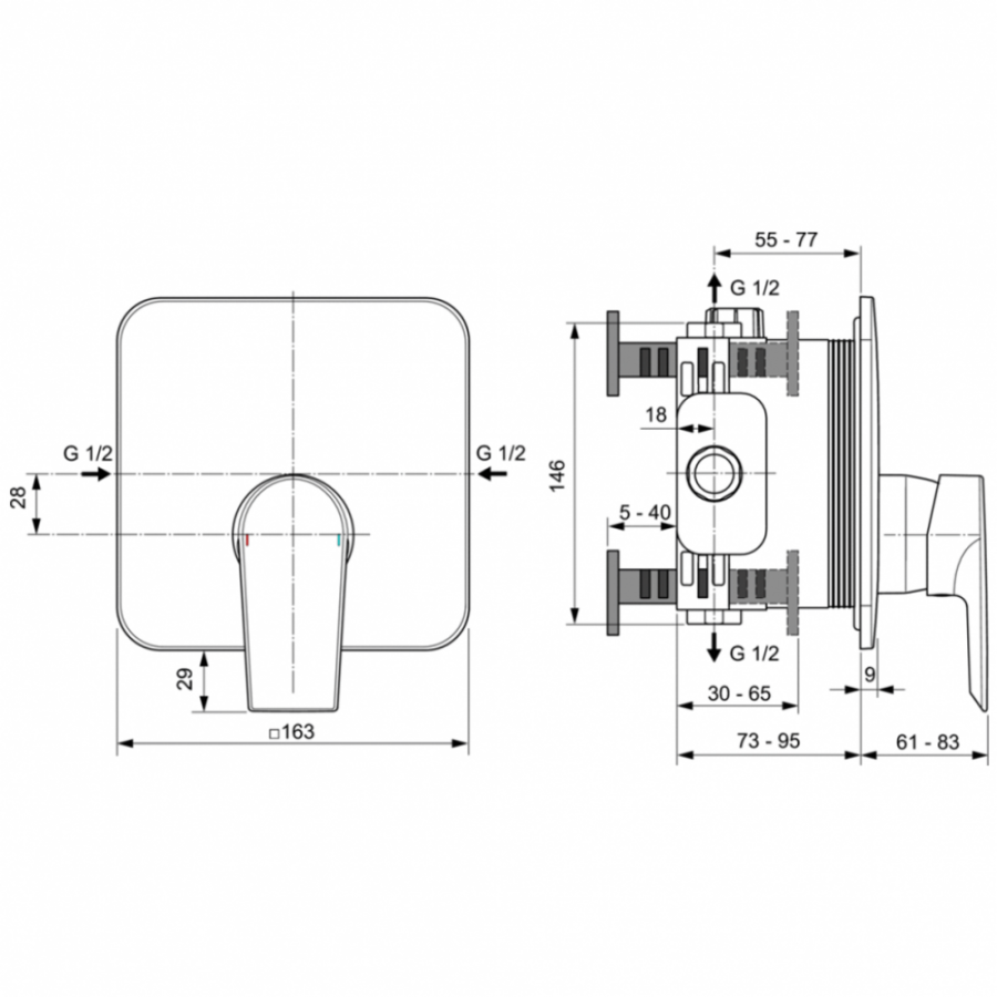 Ideal Standard Edge смеситель для душа A7123AA