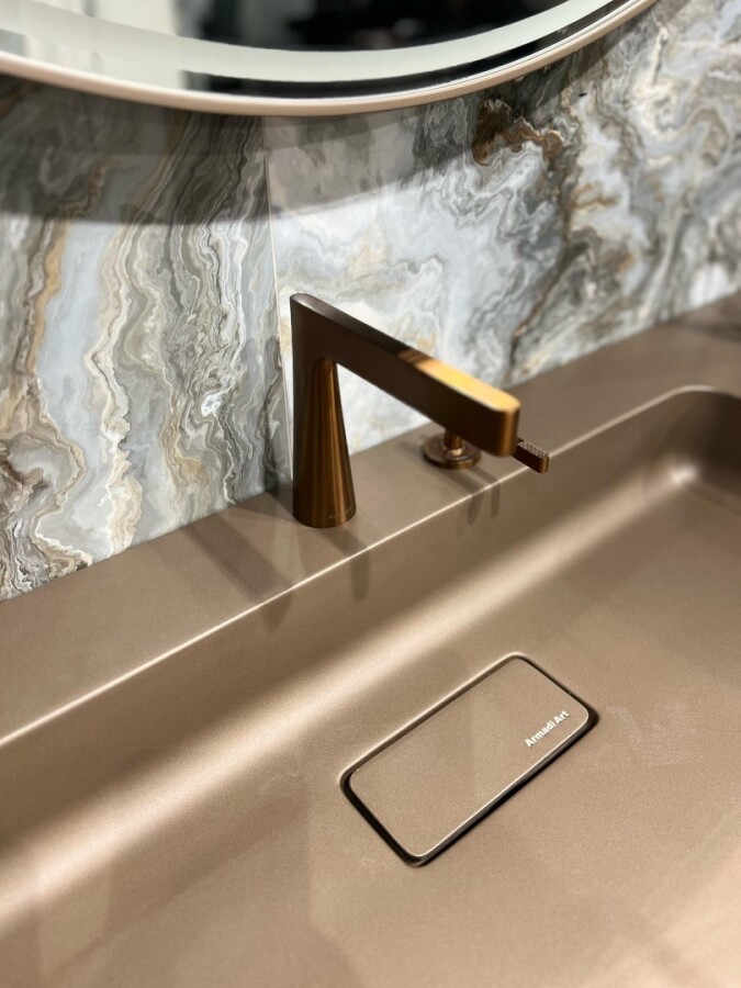 Смеситель для раковины 2х-позиционный Boheme Duo Brushed Bronze 161-BRB