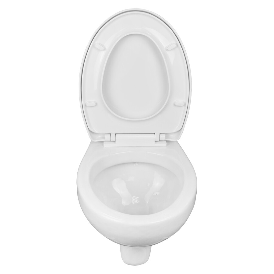 Унитаз подвесной Azario STELLA 370х400х550 ободковый, с быстросъемным сидением микролифт, белый AZ-VT005+AZ-VT005sc