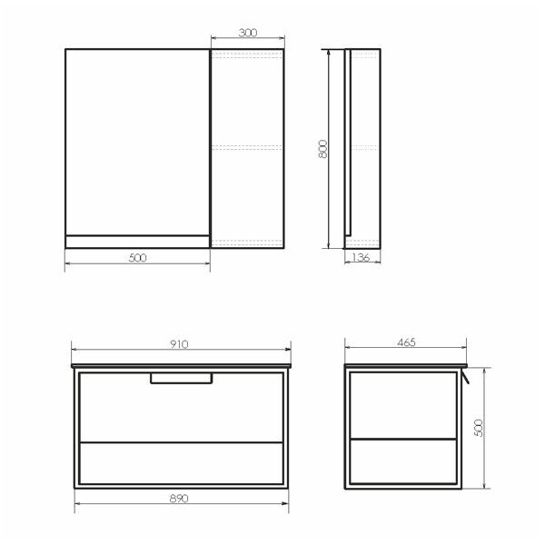 Тумба-умывальник Comforty Бонн-90 дуб темный с раковиной Quadro 90 00-00003466CF