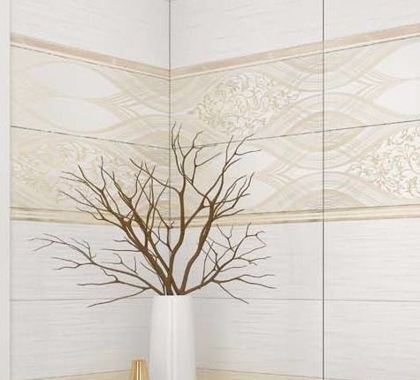 Уралкерамика Сезаль 20х60 см декор настенный волна орнамент 