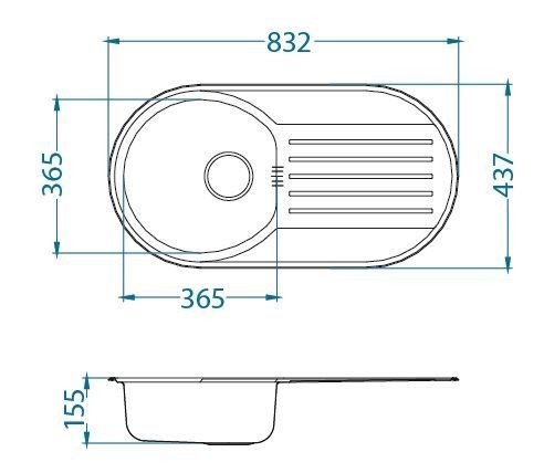 Мойка Alveus Form 40 1060001 нержавеющая сталь сатин 83.2x43.7 см