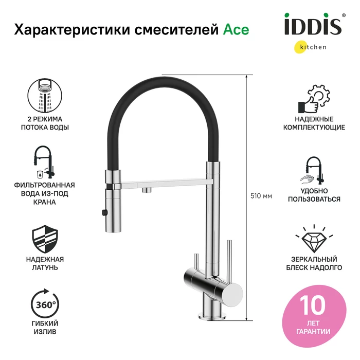 Iddis Ace смеситель для кухни матовое золото ACEMGFFi05