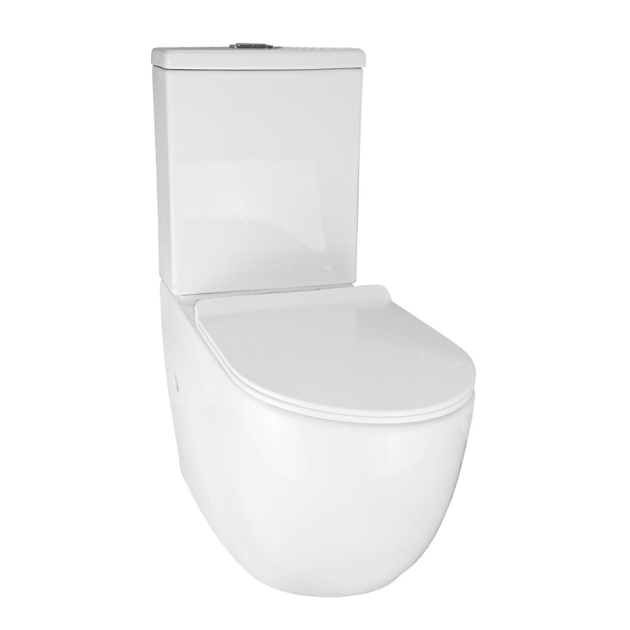 Унитаз-компакт Azario Corsa 630x380x830 напольный, смыв "ТОРНАДО", безободковый с бачком и сиденьем микролифт AZ-2062Т