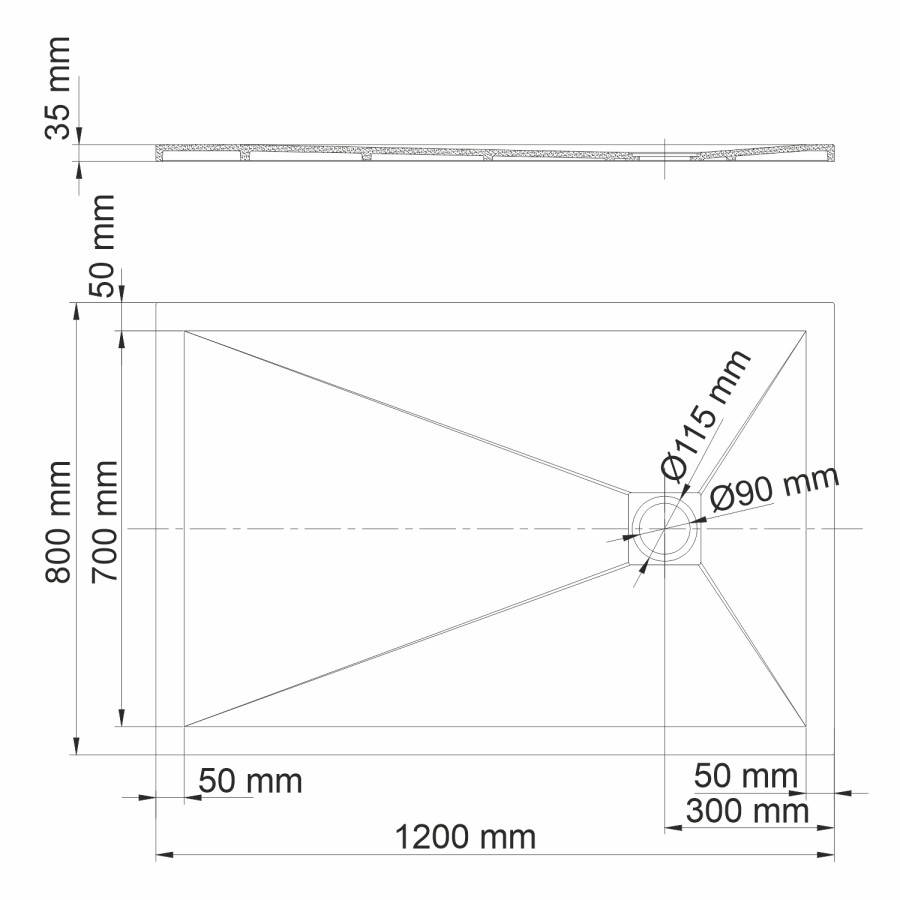 WasserKRAFT Dill 61T06 душевой поддон из искусственного камня 120*80*3,5