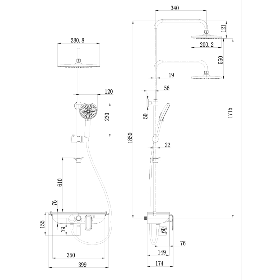 Lemark Tropic смеситель для ванны и душа LM7012C