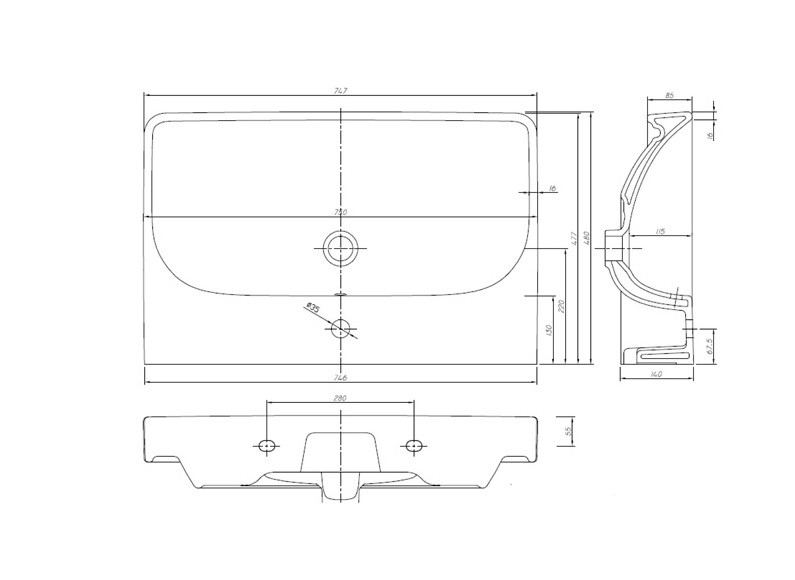 Ifo Grandy RP211750100 раковина мебельная 75x48 см