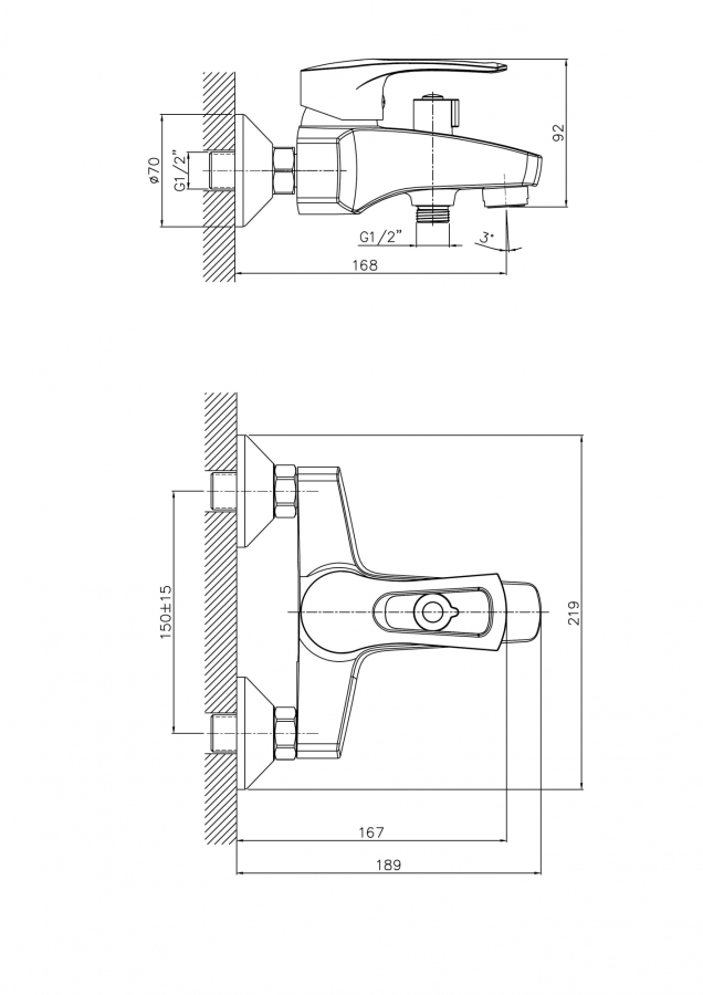 Haiba смеситель для ванны HB6066