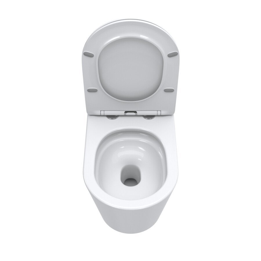 Унитаз приставной безободковый с сиденьем и смывом TORNADO BelBagno FLAY-TOR BB1003CB-TOR/SC