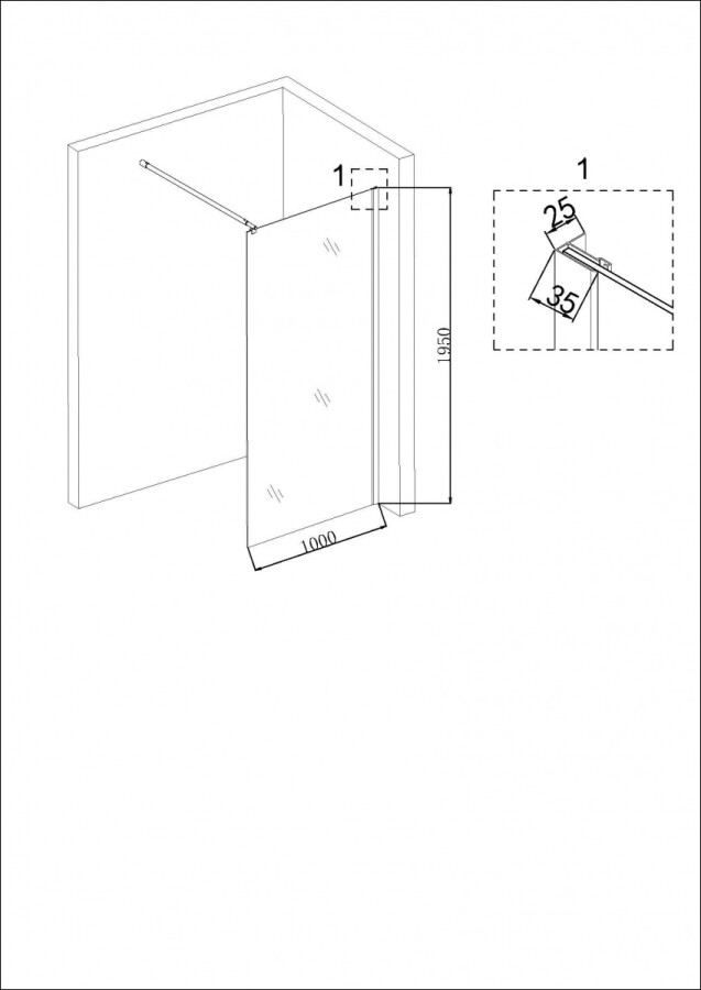 Душевая перегородка Niagara Nova NG-683-10ВLACK (100х195)