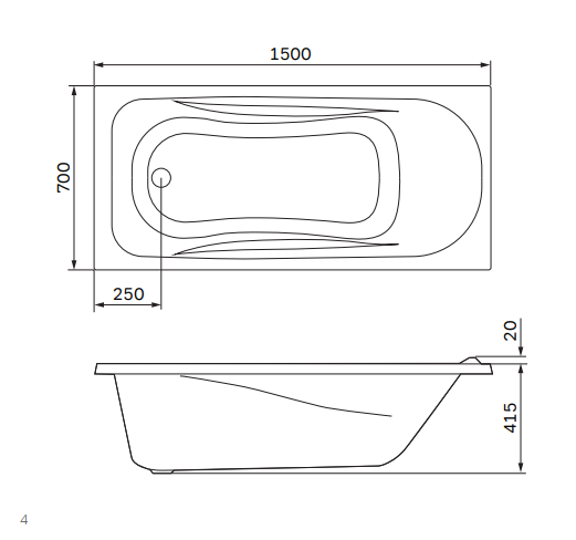 Am.Pm Sense New W76A-150-070W-P фронтальная панель для ванны А0 150х70 см