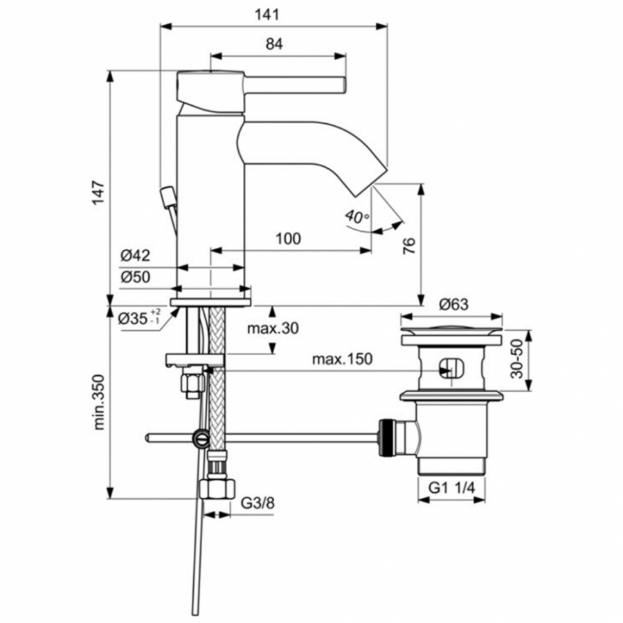 Ideal Standard Ceraline смеситель для раковины BC203AA