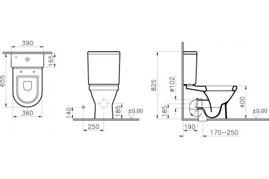 Vitra S50 9797B003-7204 унитаз напольный