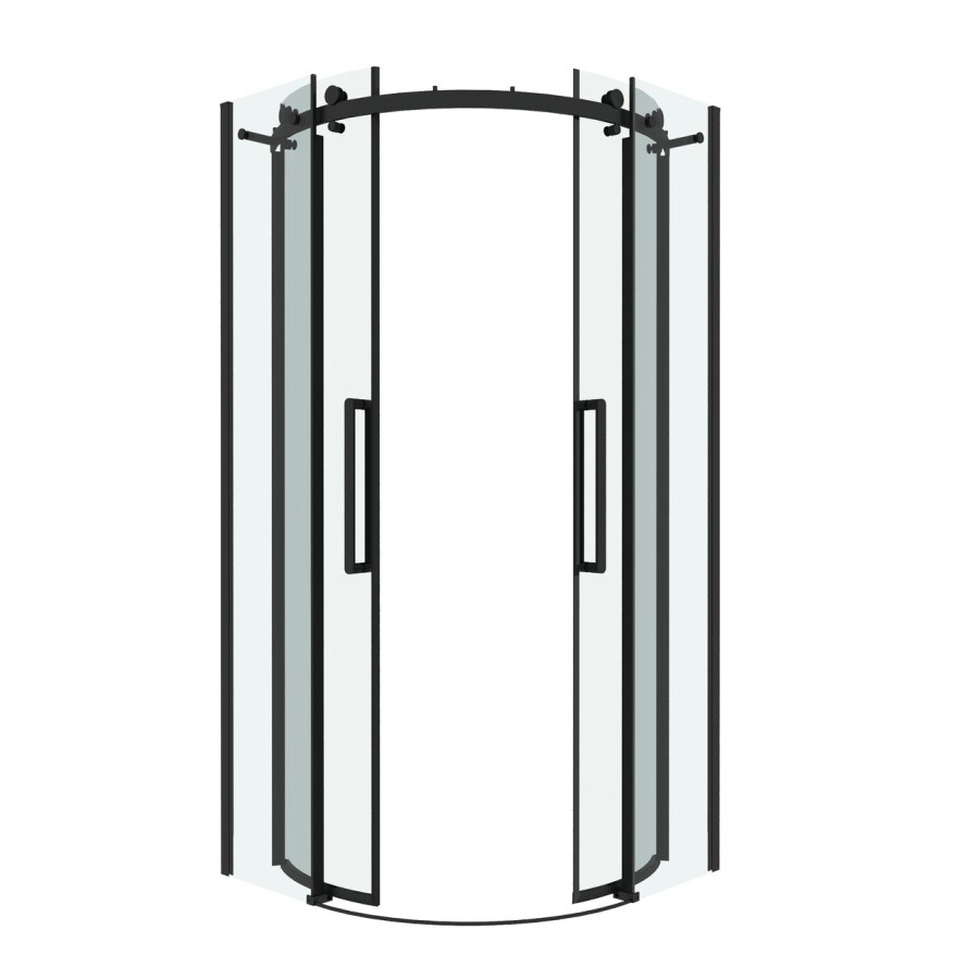 Душевое ограждение Grossman Classic 301.K33.04.1010.21.00 (100х100х195) четверть круга,раздвижная,черный матовый,стекло прозрачное, 1 место