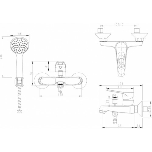 Bravat Eco-D F693158C-B смеситель для ванны хром